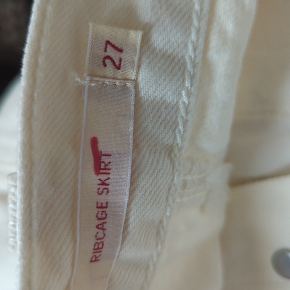 LEVI'S Ribcage Rainbow Denim Mini Skirt 27 - Picture 13 of 16